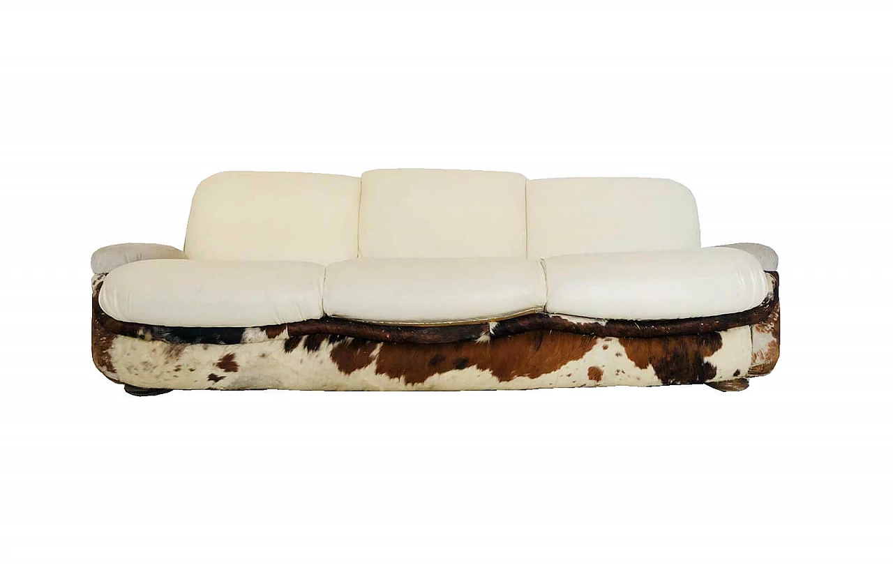 Skai and calfskin sofa, '70s 1068914