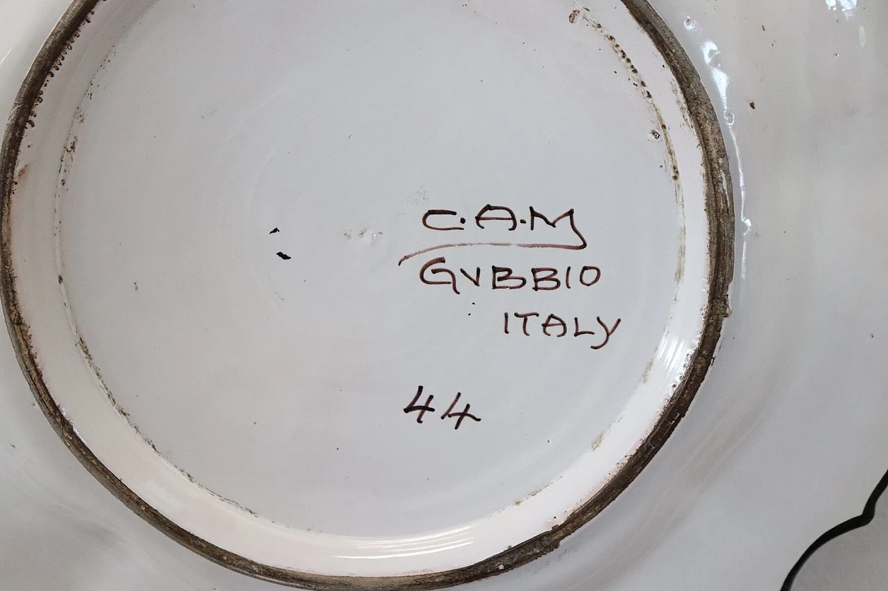Pair of artistic ceramic plates made by C.A.M. Gubbio, circa 1940 1068999