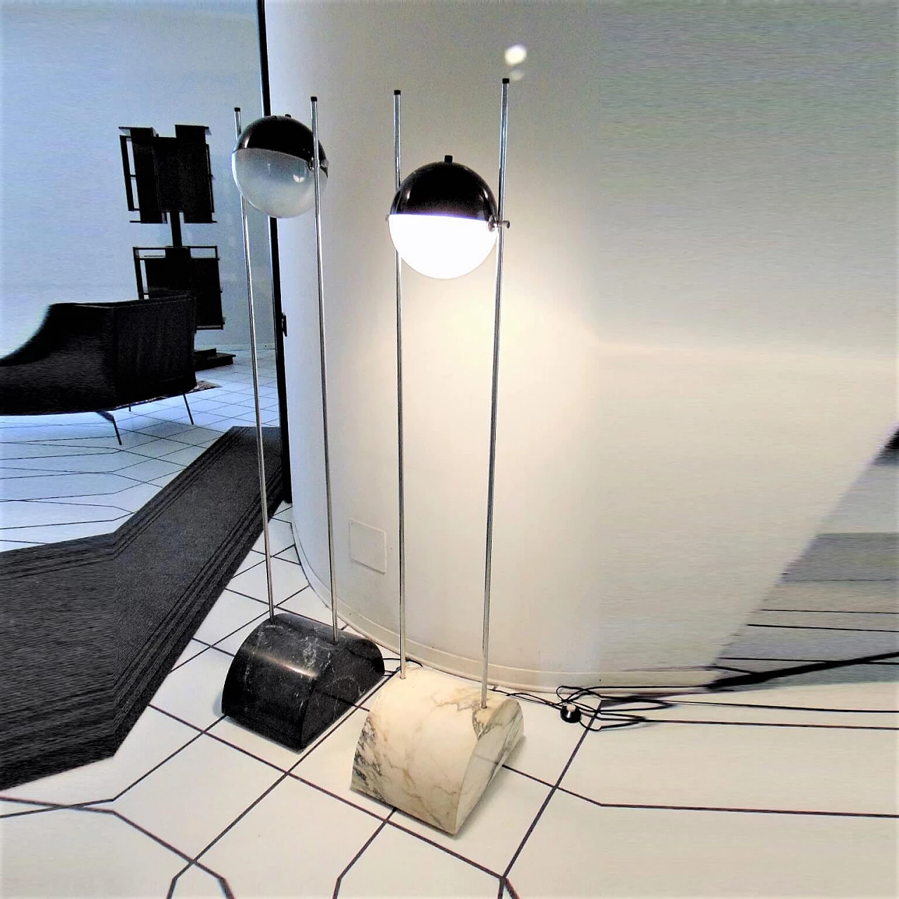 Adjustable White Marble Floor Lamp by Gruppo A.R.D.I.T.I., Sormani Div. Nucleo, Italy 1069078