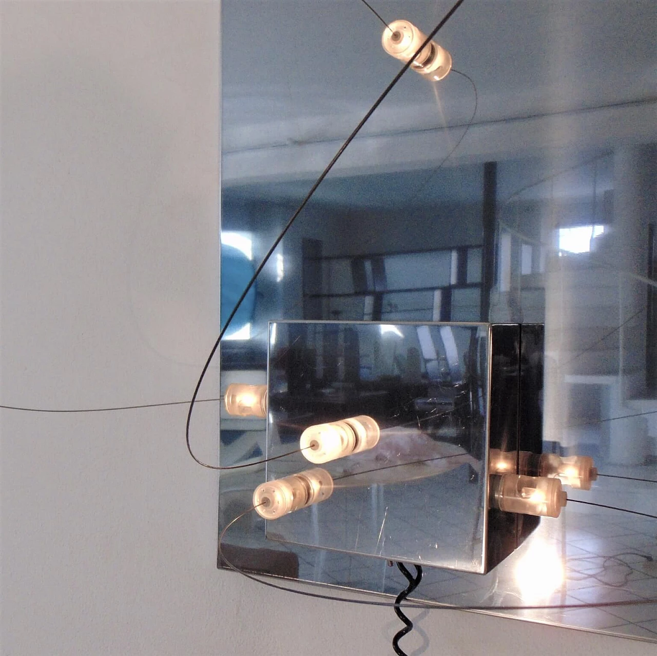 Mirrored Wall Lamp with Magnetic Movable Lights by ARDITI, Sormani Nucleo, Italy 1069175