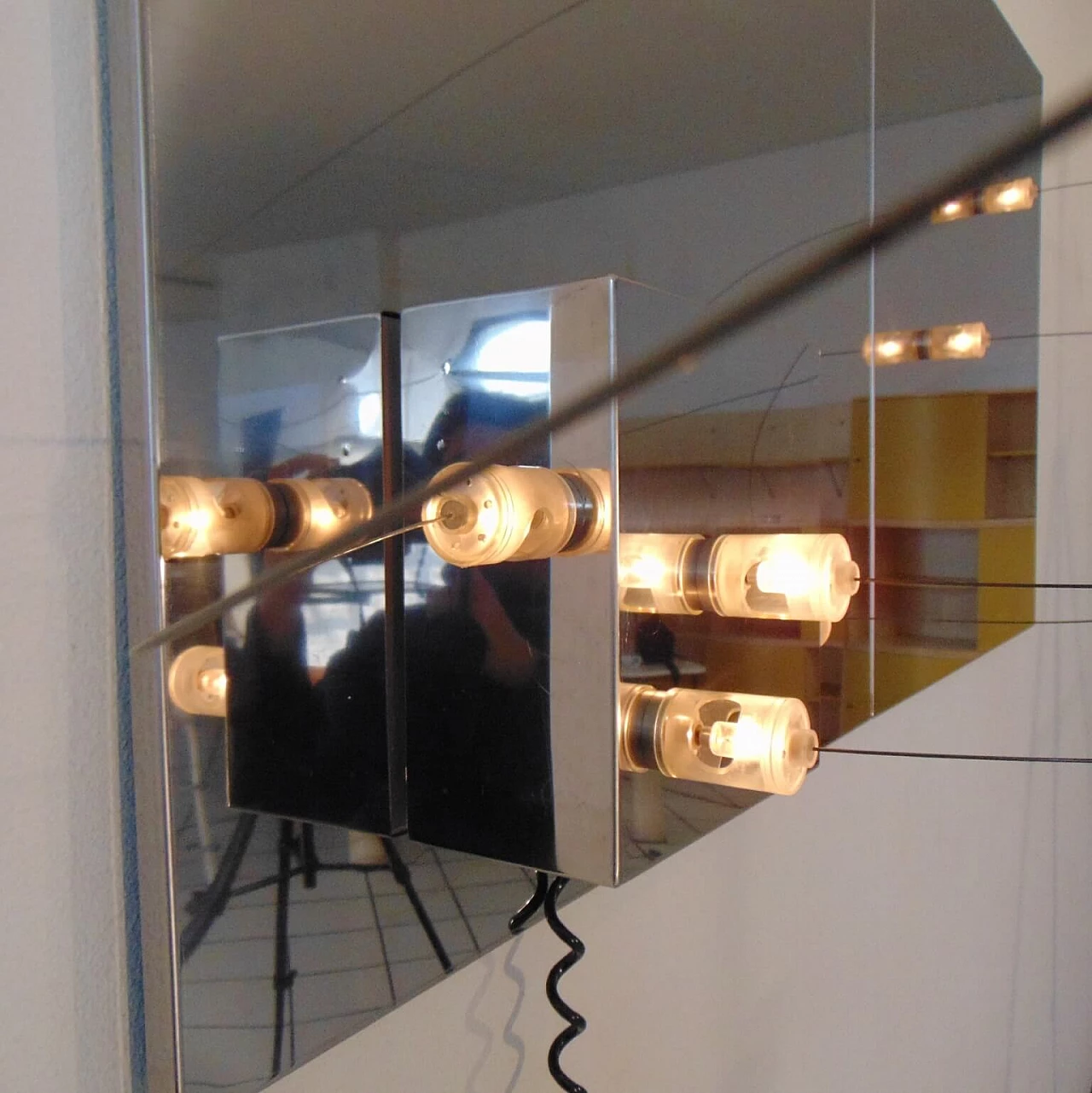 Mirrored Wall Lamp with Magnetic Movable Lights by ARDITI, Sormani Nucleo, Italy 1069176