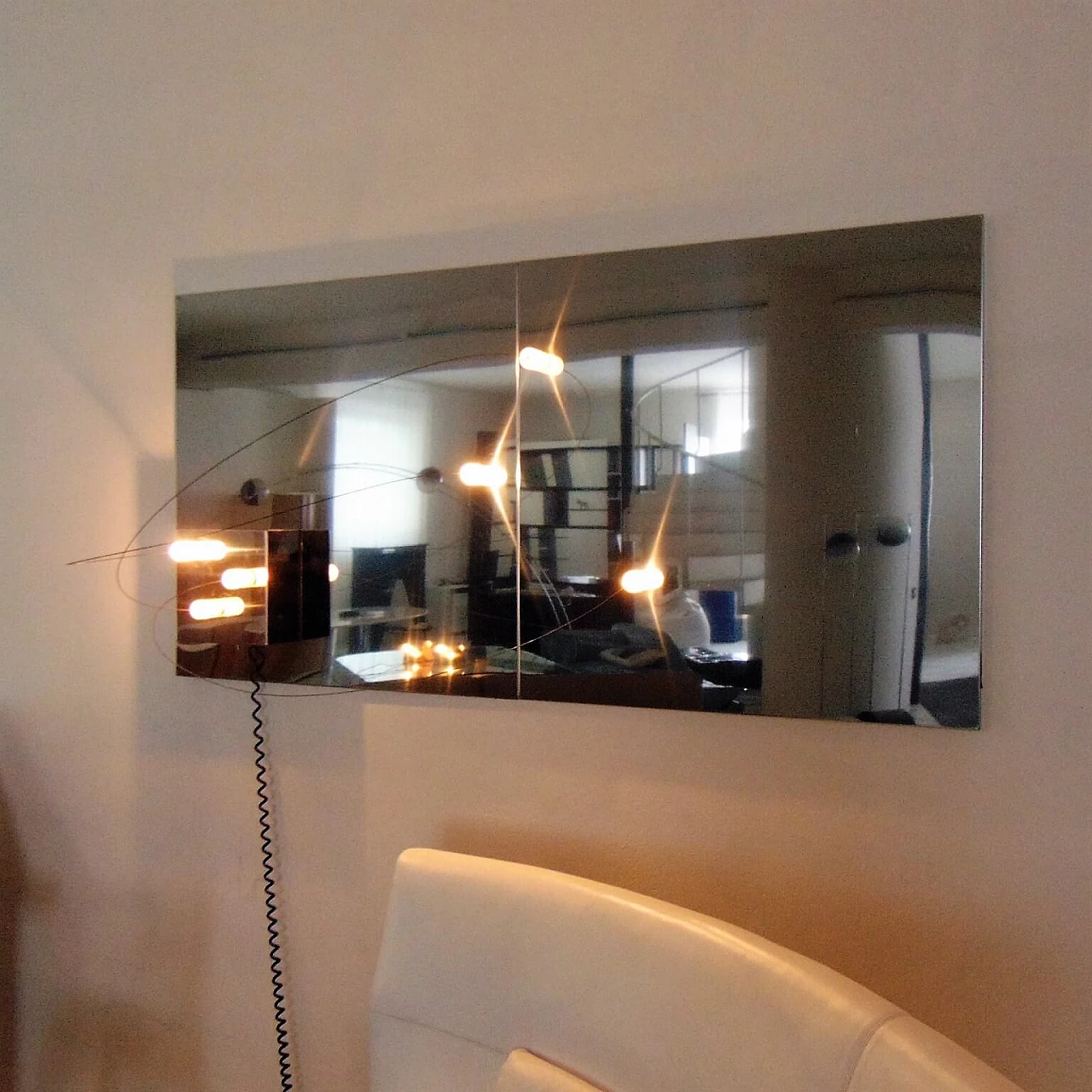 Mirrored Wall Lamp with Magnetic Movable Lights by ARDITI, Sormani Nucleo, Italy 1069181