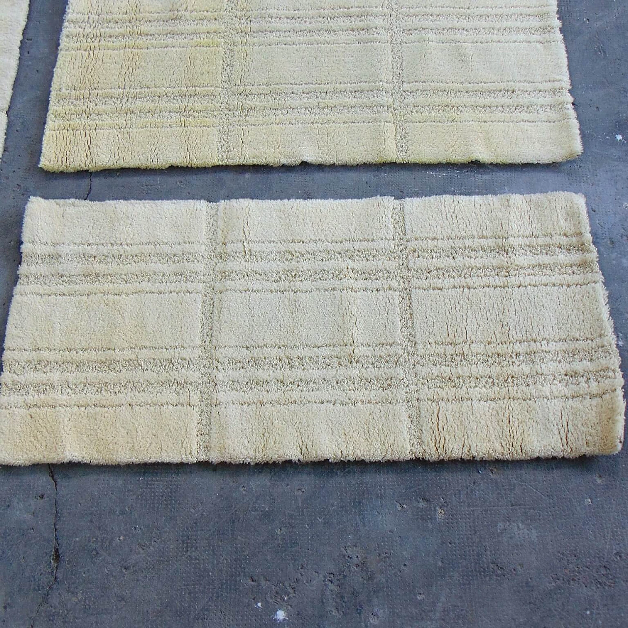 3 Pure New Wool 1970s Danish Rugs, Cream Hue, Eksport Hojer 1069206