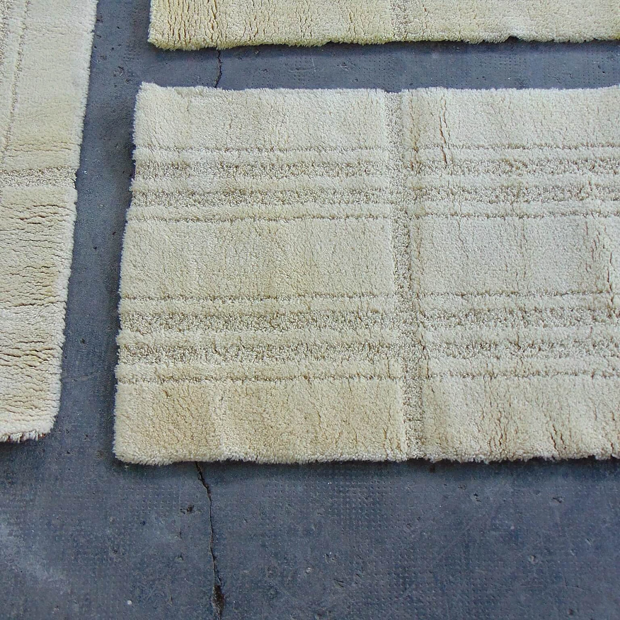 3 Tappeti danesi in pura lana vergine, tonalità crema, Eksport Hojer, anni '70 1069208
