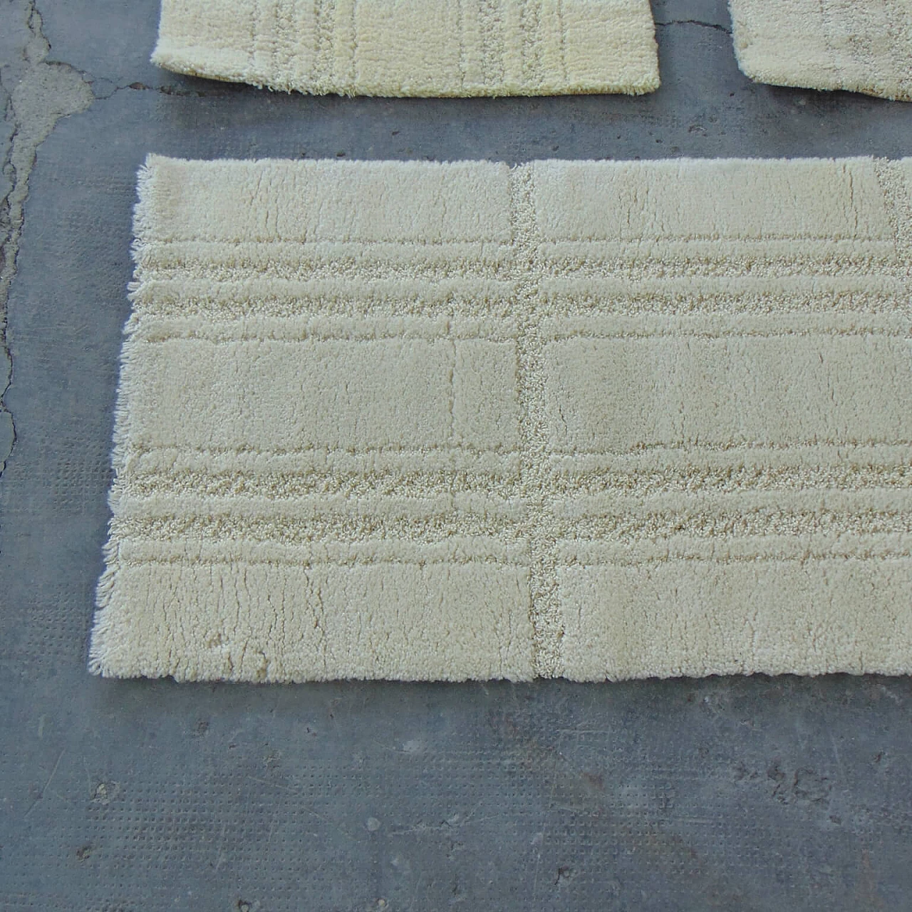 3 Tappeti danesi in pura lana vergine, tonalità crema, Eksport Hojer, anni '70 1069212