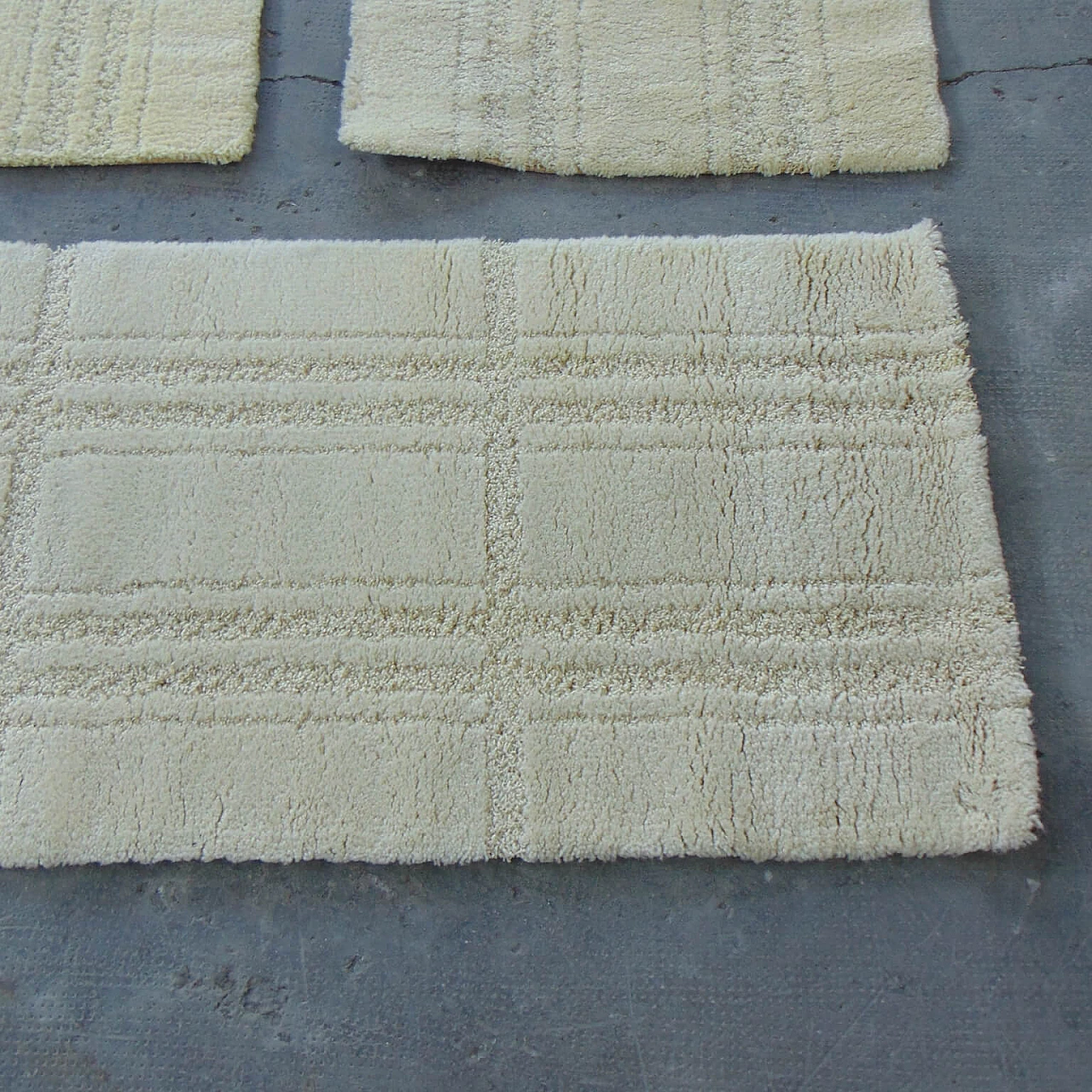 3 Tappeti danesi in pura lana vergine, tonalità crema, Eksport Hojer, anni '70 1069213