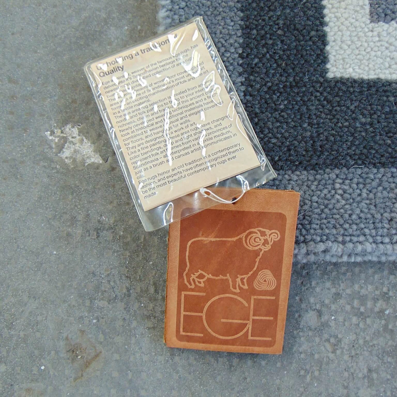 Danish Axminster Rug by EGE Pure New Wool, Cream Background Dark Rim, 1980s 1069294