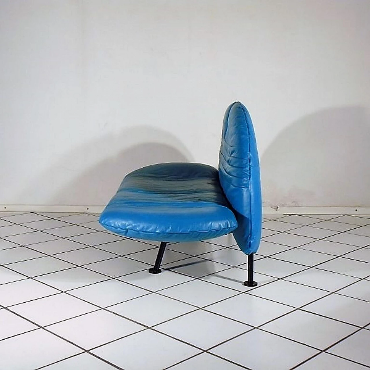 Chaise lounge "Pièce Unique", regolabile in pelle di Walter Leeman per Sormani, anni '80 1069322