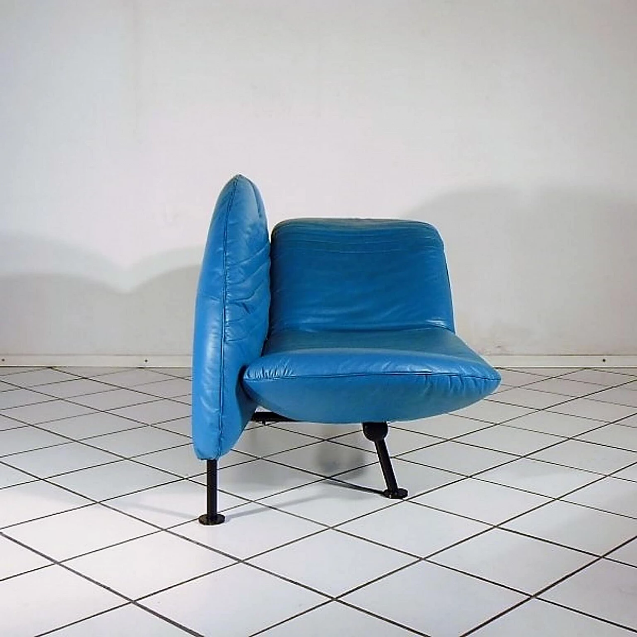 Chaise lounge "Pièce Unique", regolabile in pelle di Walter Leeman per Sormani, anni '80 1069325
