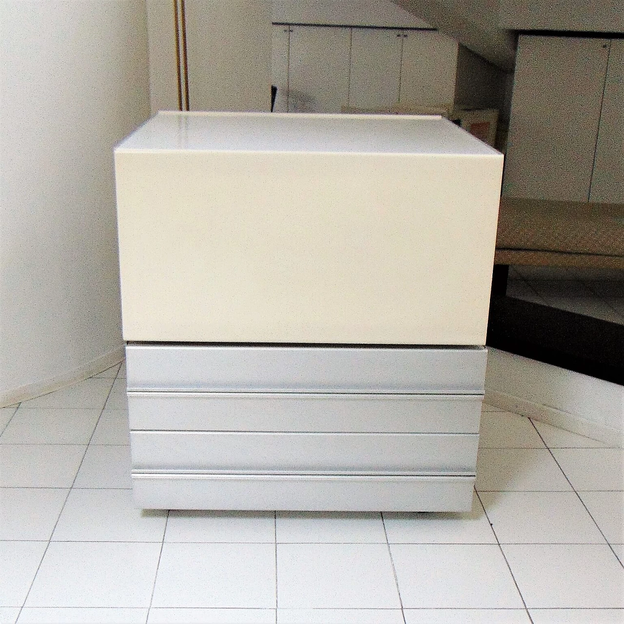 1960s Claudio Salocchi Bar Unit, Aluminium, White Lacquer for Sormani, Italy 1069353