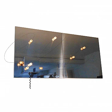 Mirrored Wall Lamp with Magnetic Movable Lights by ARDITI, Sormani Nucleo, Italy