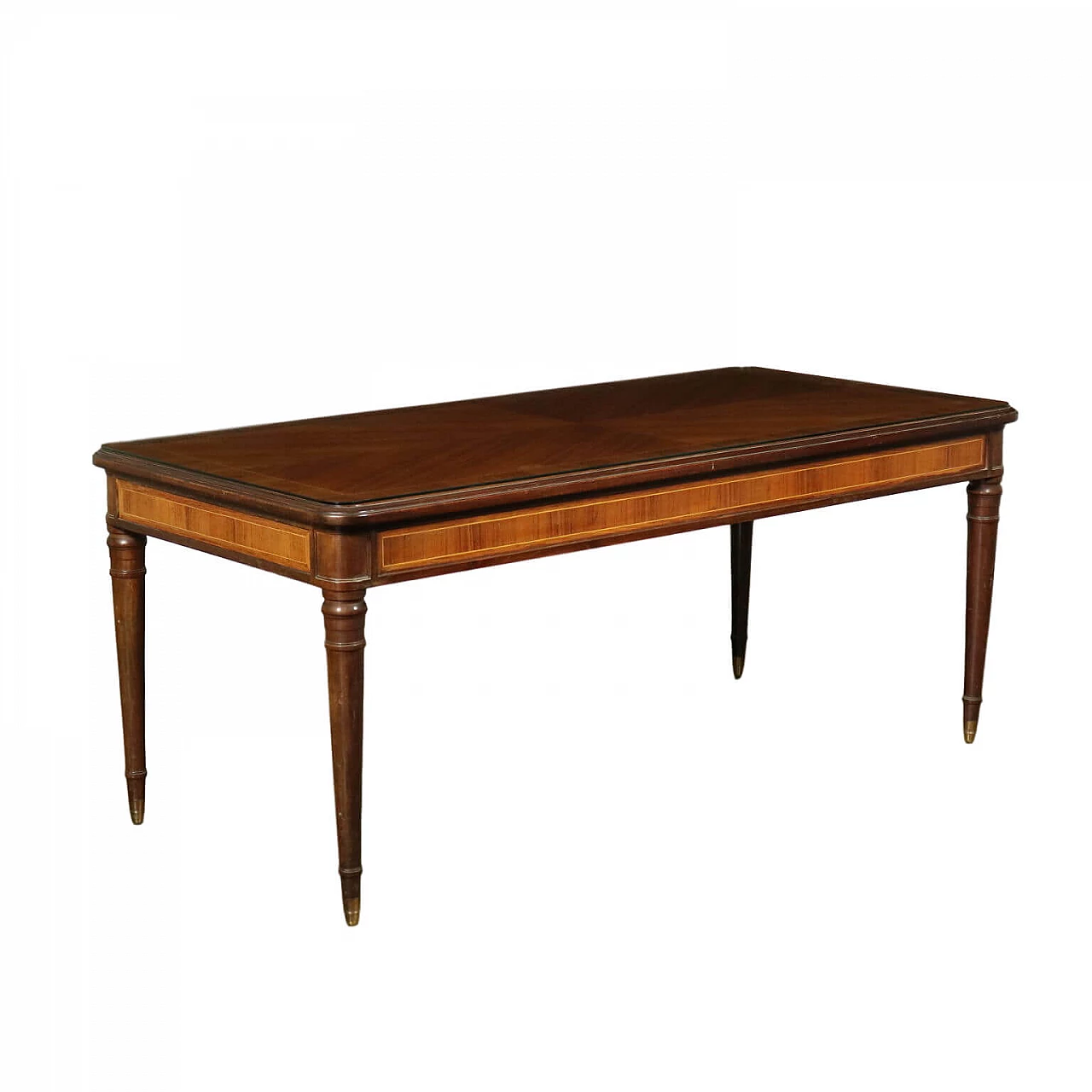 Wooden table with brass feet, 1950s 1070069