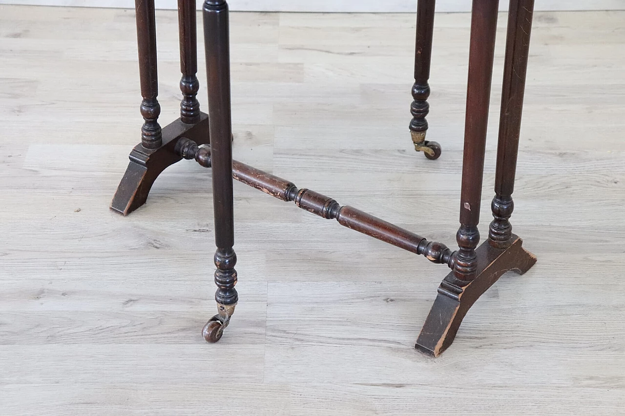 Antique coffee table "a bandelle" for living rooms in inlaid walnut, 19th century 1070273