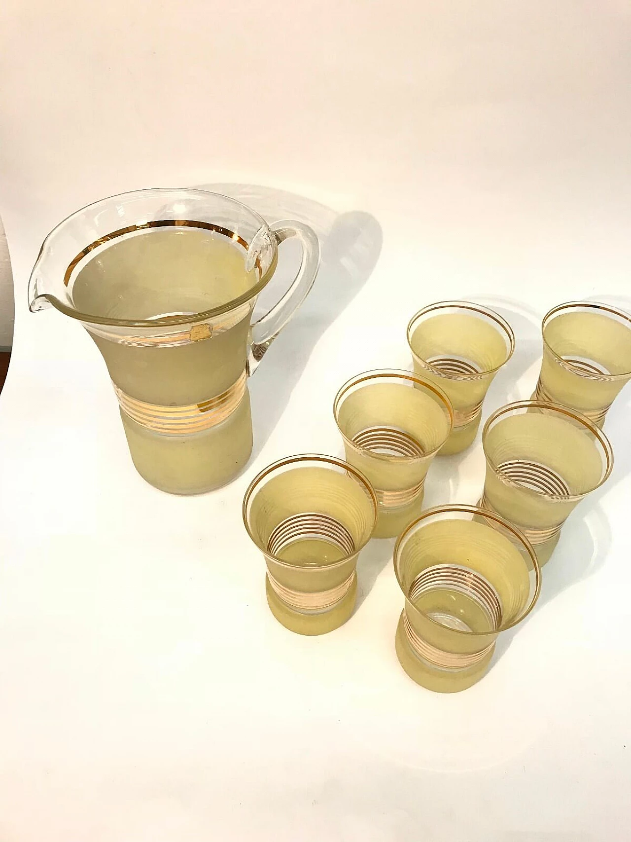 Set di bicchieri vintage completo di caraffa 2