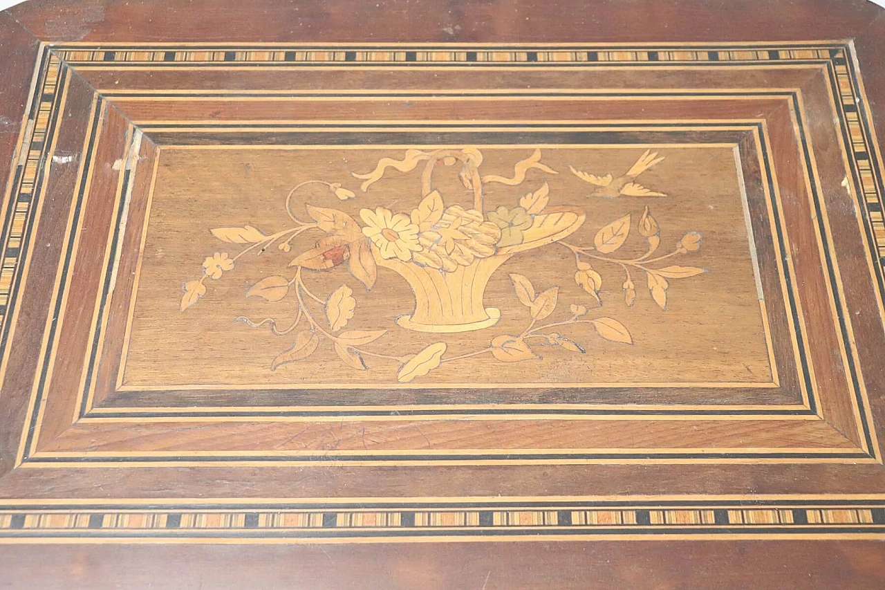 Tavolino antico Napoleone III raffinato intarsio e bronzi dorati, sec XIX 1070369