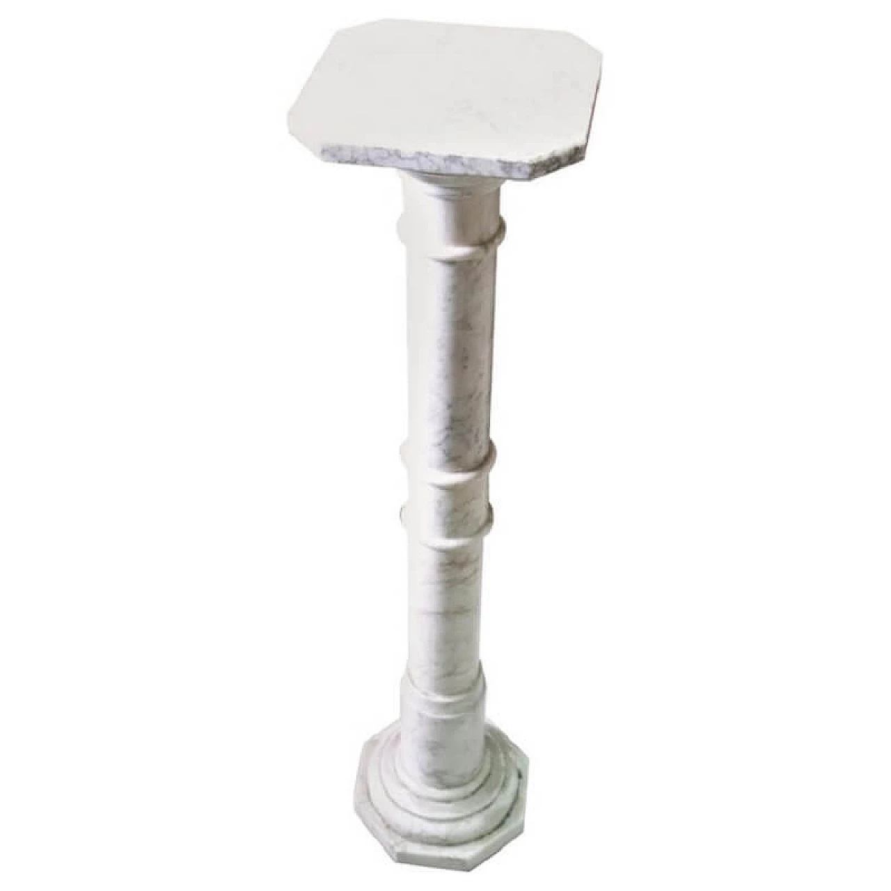 Colonna Antica in marmo bianco di carrara, prima metà sec. XX 1070417