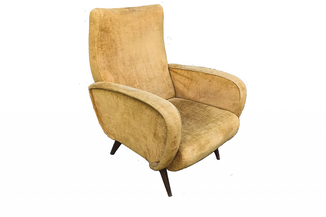 Poltrona arflex zanuso in velluto ocra 1