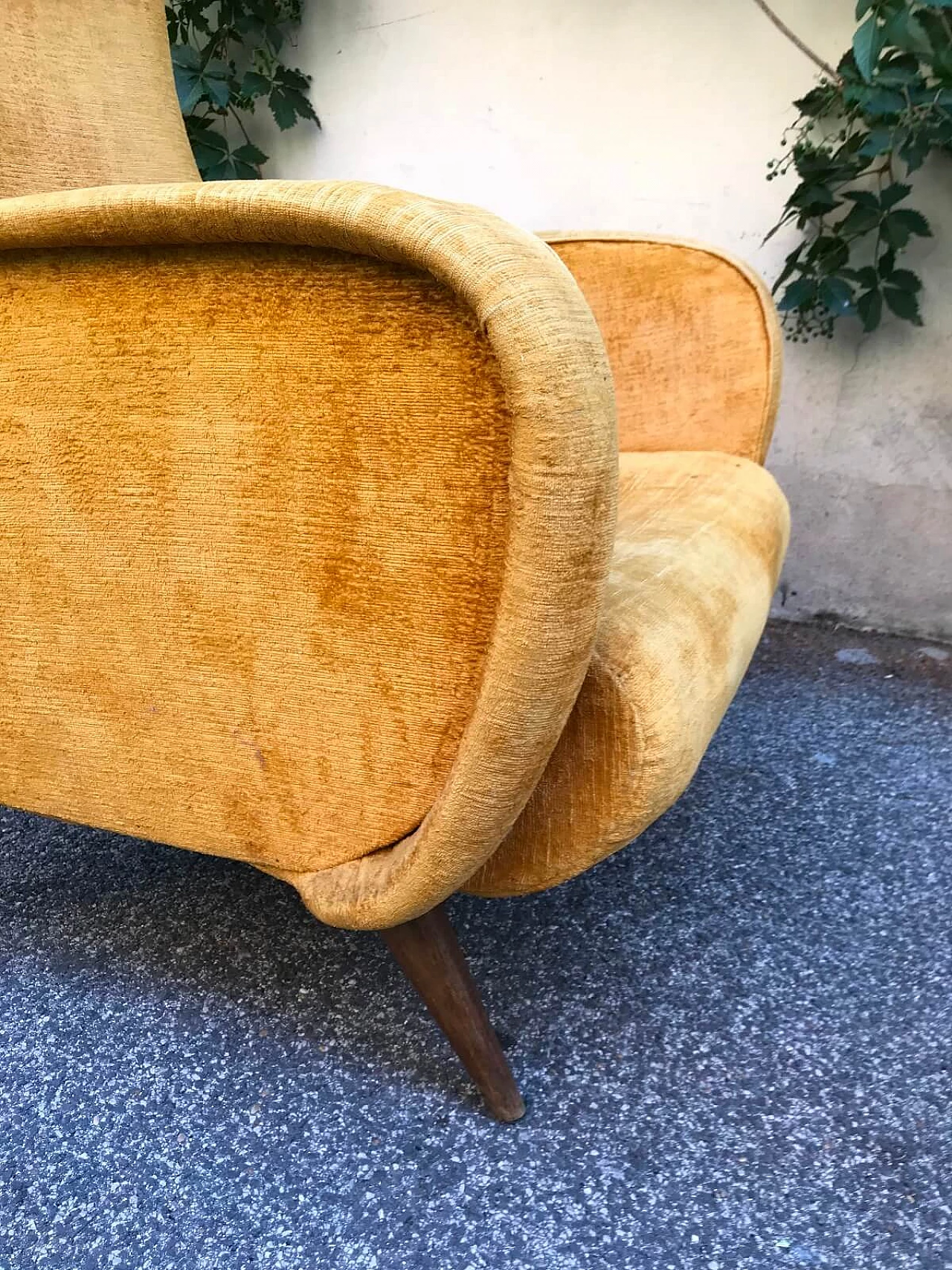 Poltrona arflex zanuso in velluto ocra 5