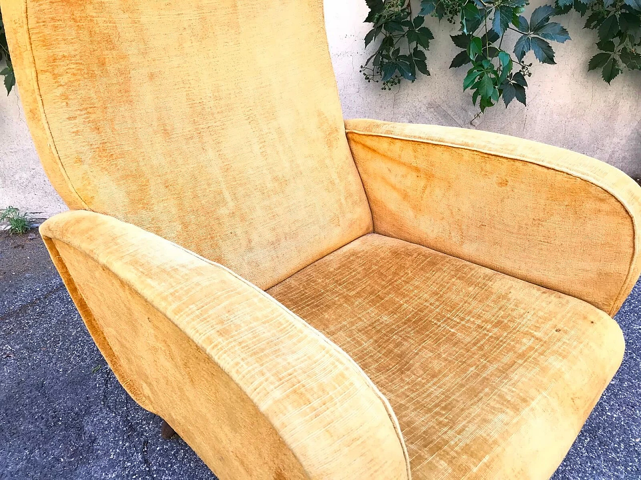 Poltrona arflex zanuso in velluto ocra 6