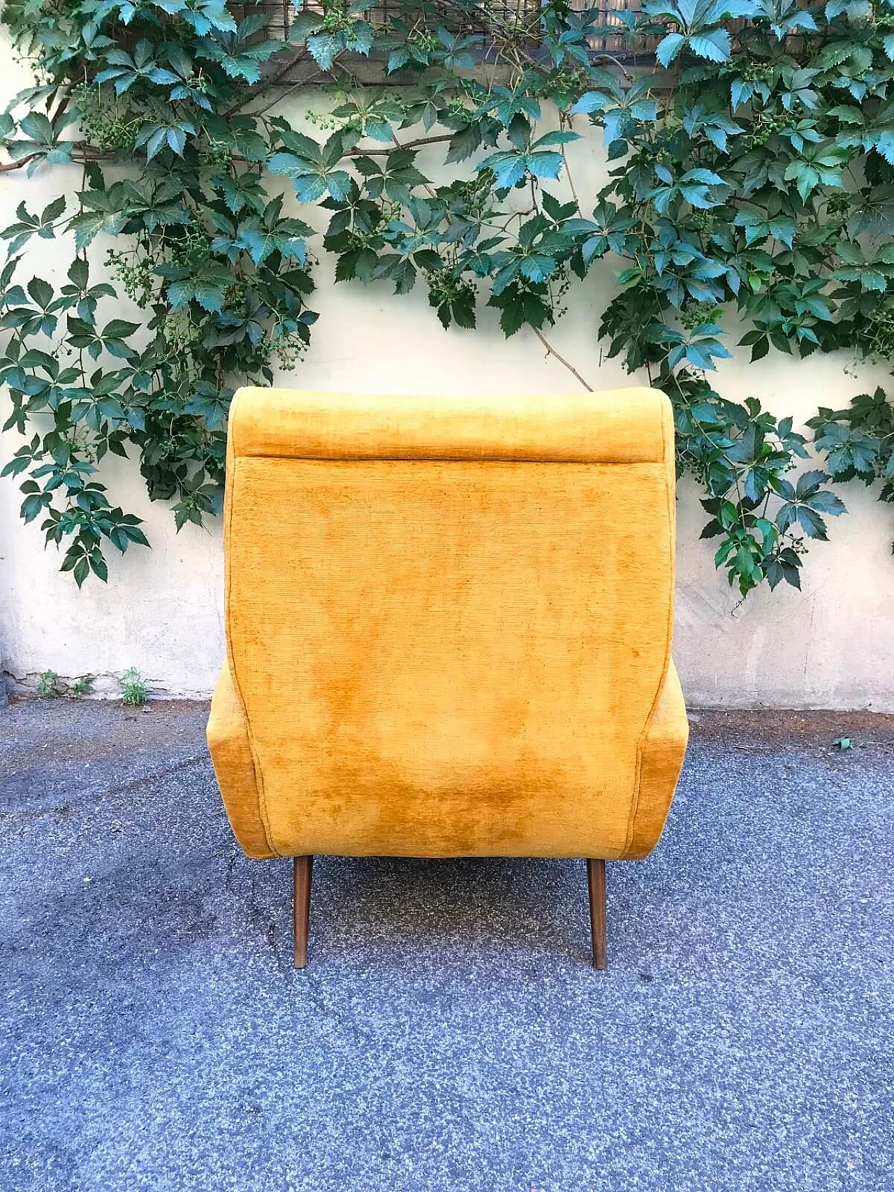 Poltrona arflex zanuso in velluto ocra 3