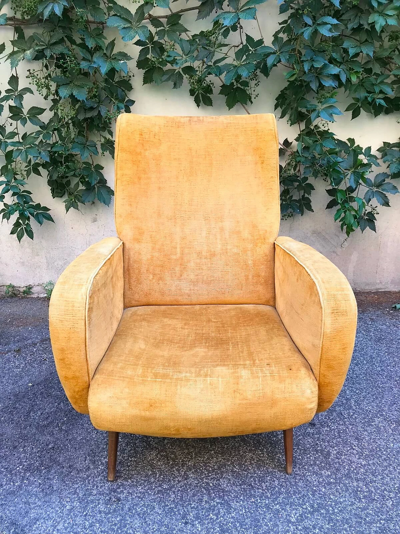 Poltrona arflex zanuso in velluto ocra 4