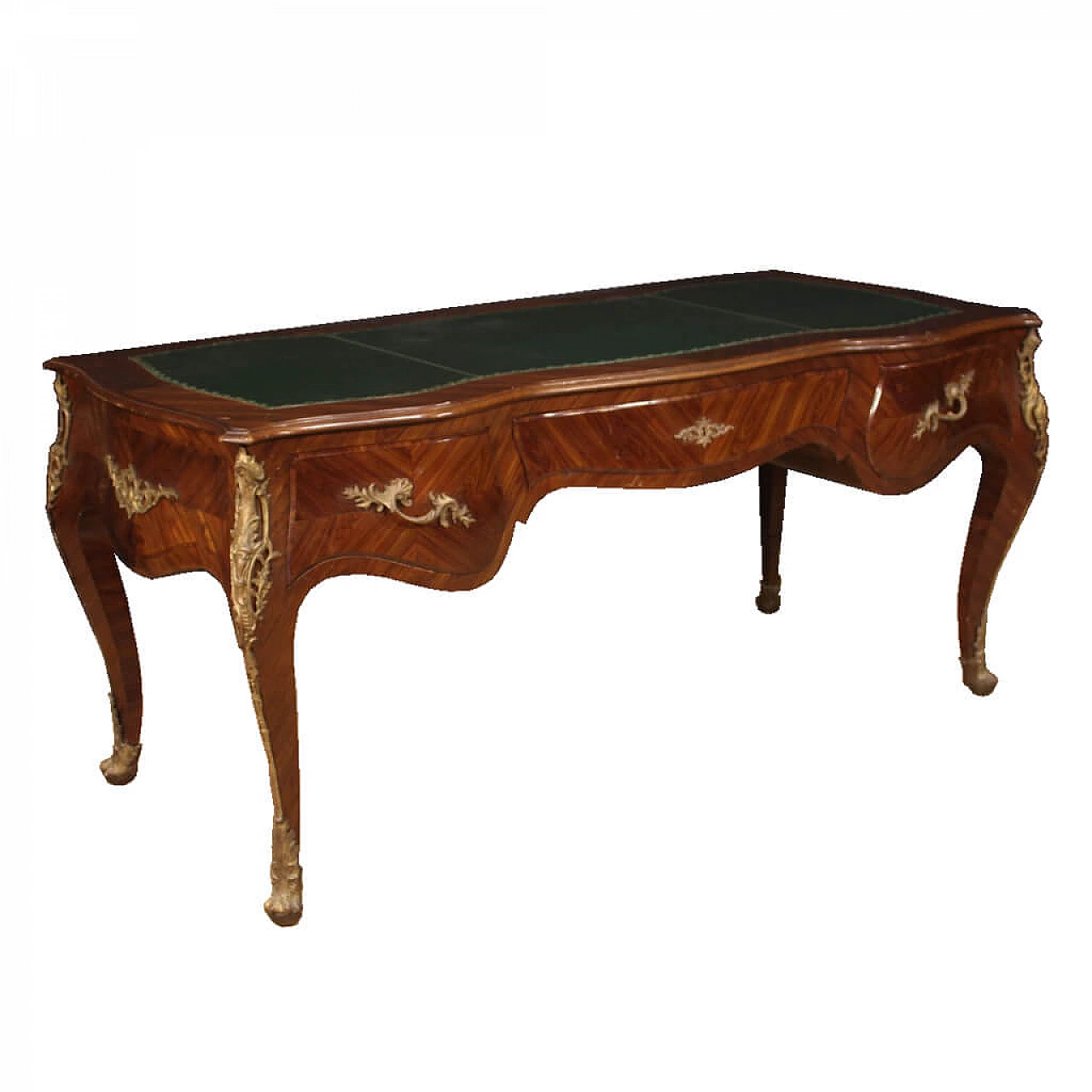 French desk in walnut, mahogany and wood of roses in Louis XV style 1070820