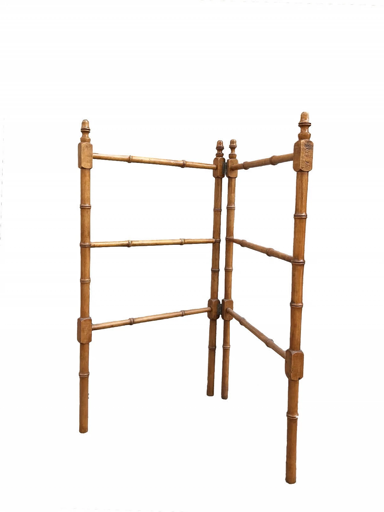 French floor towel rail in shaped wood 1