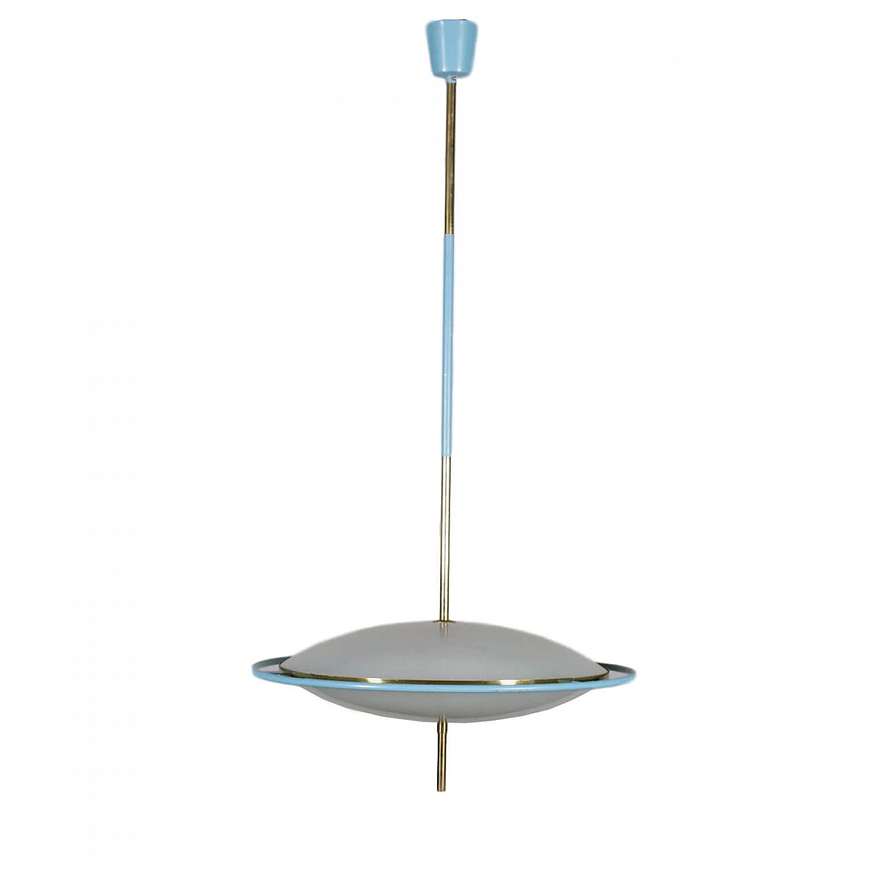 Lampada in ottone e vetro satinato, anni '60 1071078