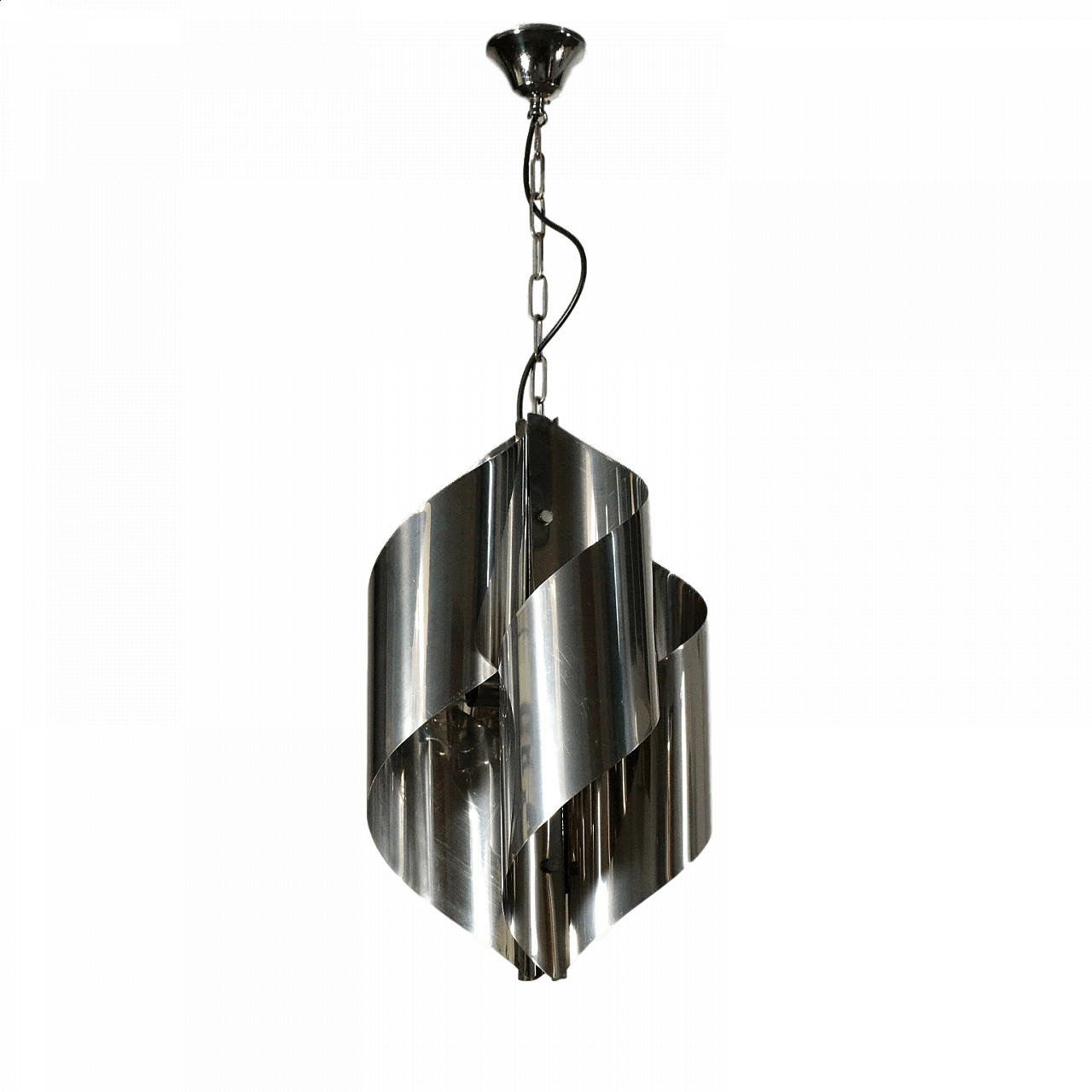 Lampada in metallo cromato, anni '70 1071123