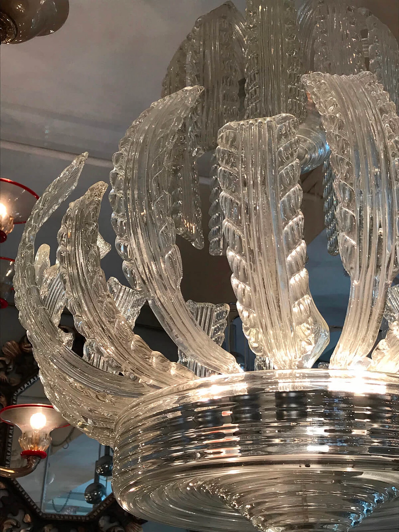 Tiffany déco style chandelier by Ercole Barovier, Italy, 20s 5
