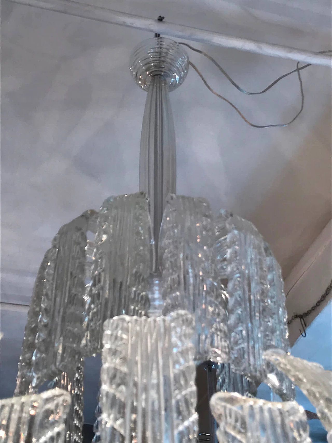 Tiffany déco style chandelier by Ercole Barovier, Italy, 20s 3