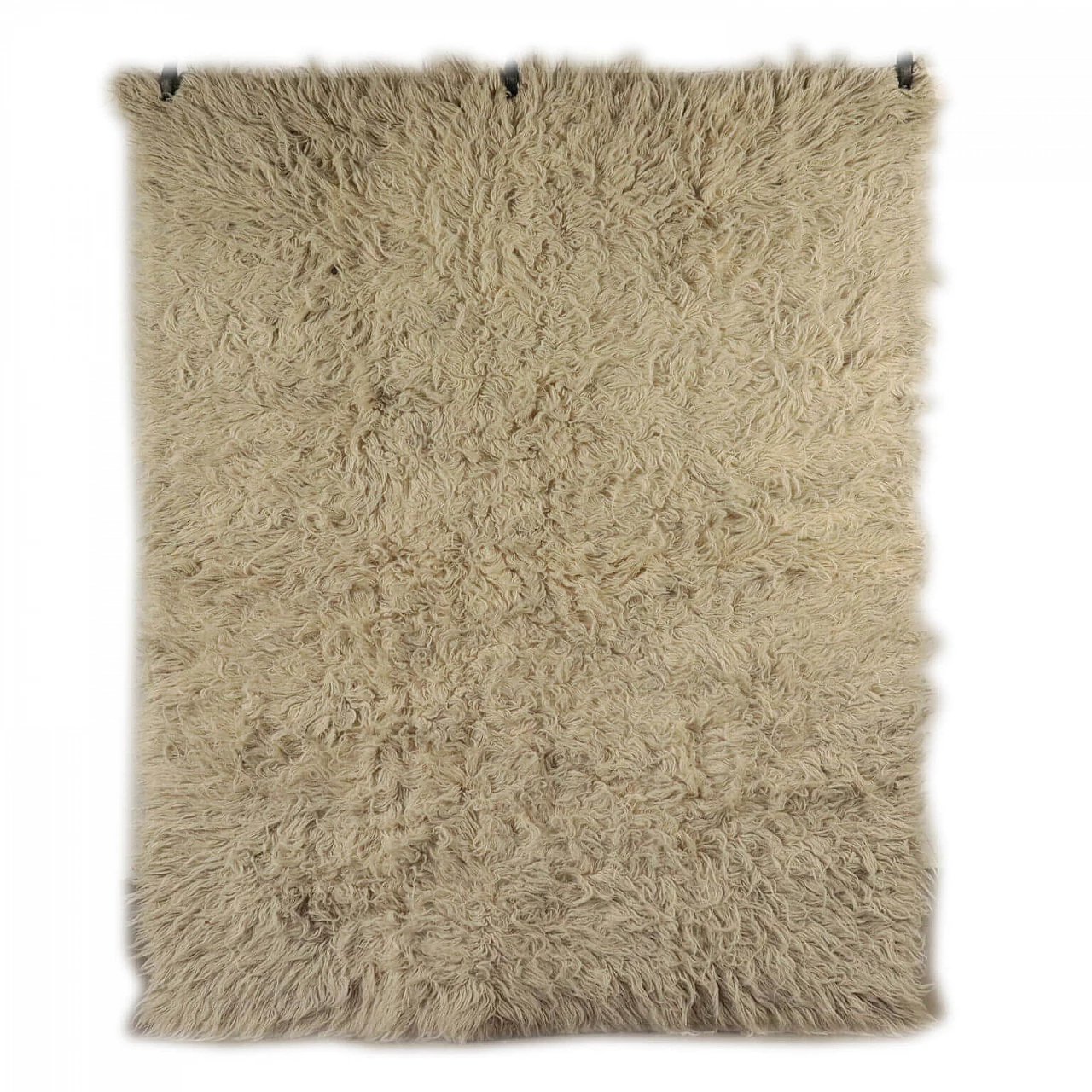 Vintage shaggy wool long pile rug, 80's 1071218