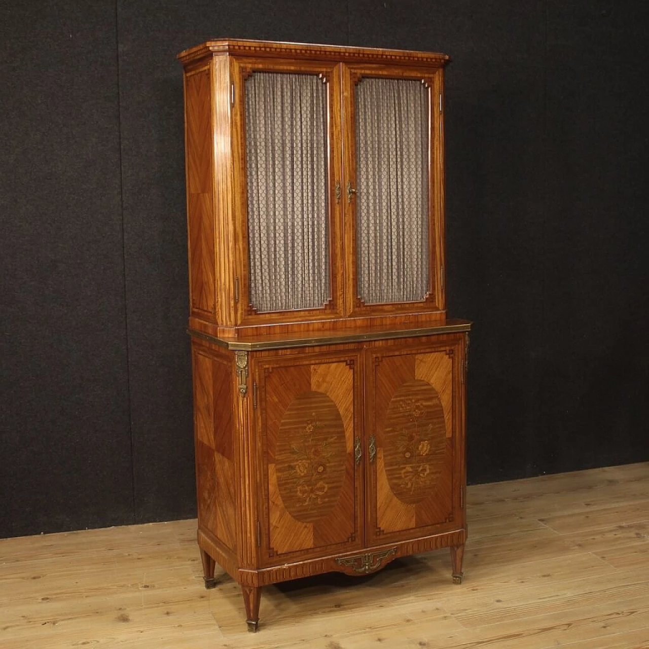 Inlaid wood double-bodied bookcase, early 20th century 1071248