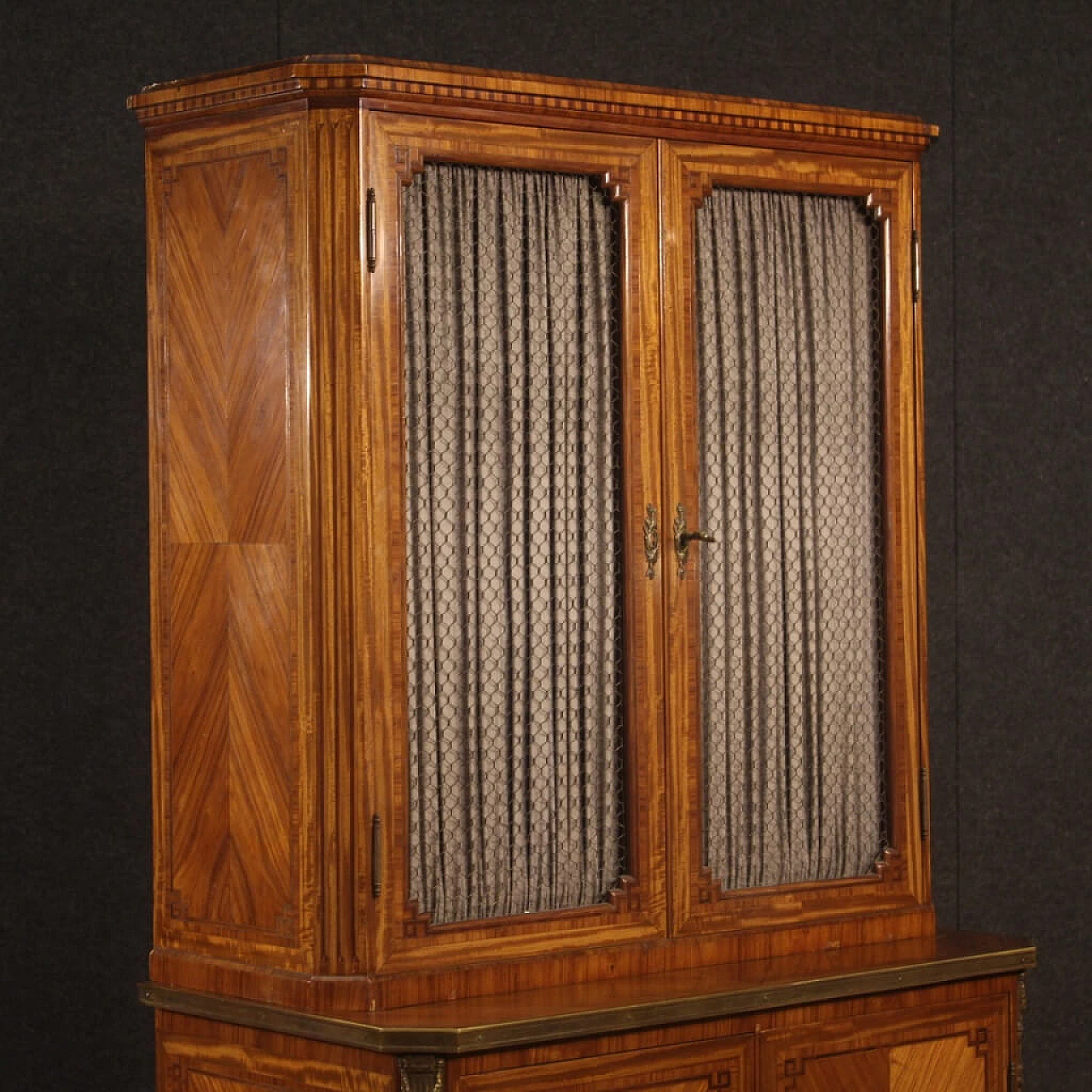 Inlaid wood double-bodied bookcase, early 20th century 1071249