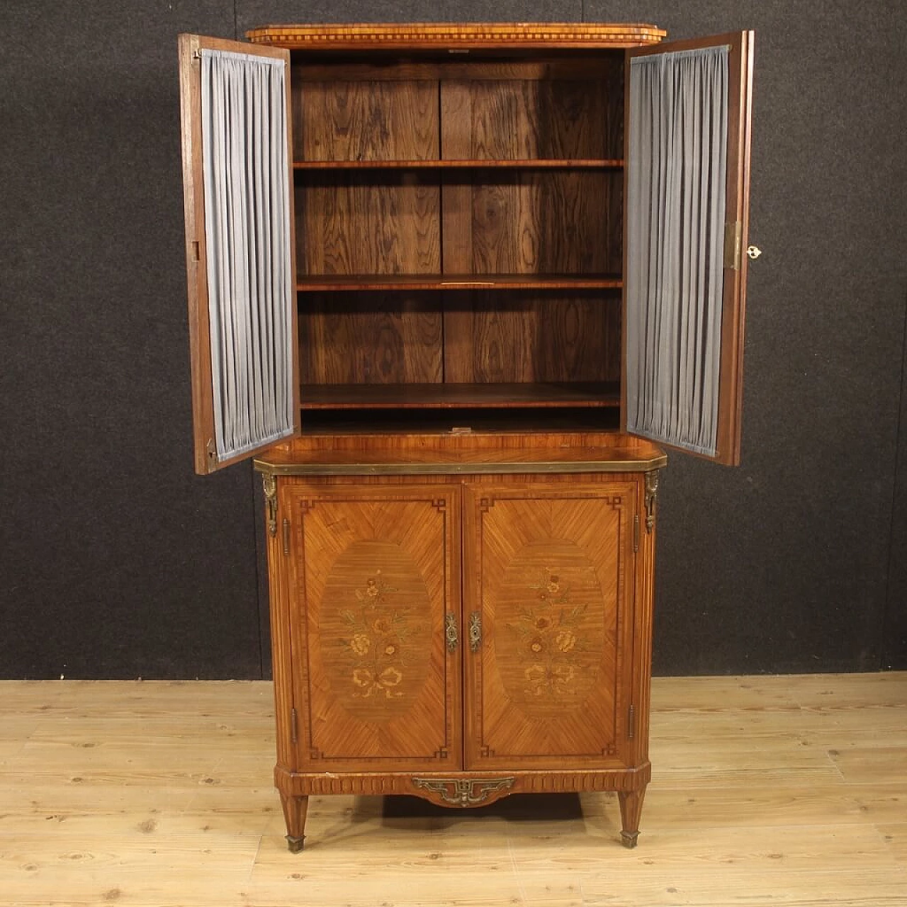 Inlaid wood double-bodied bookcase, early 20th century 1071254