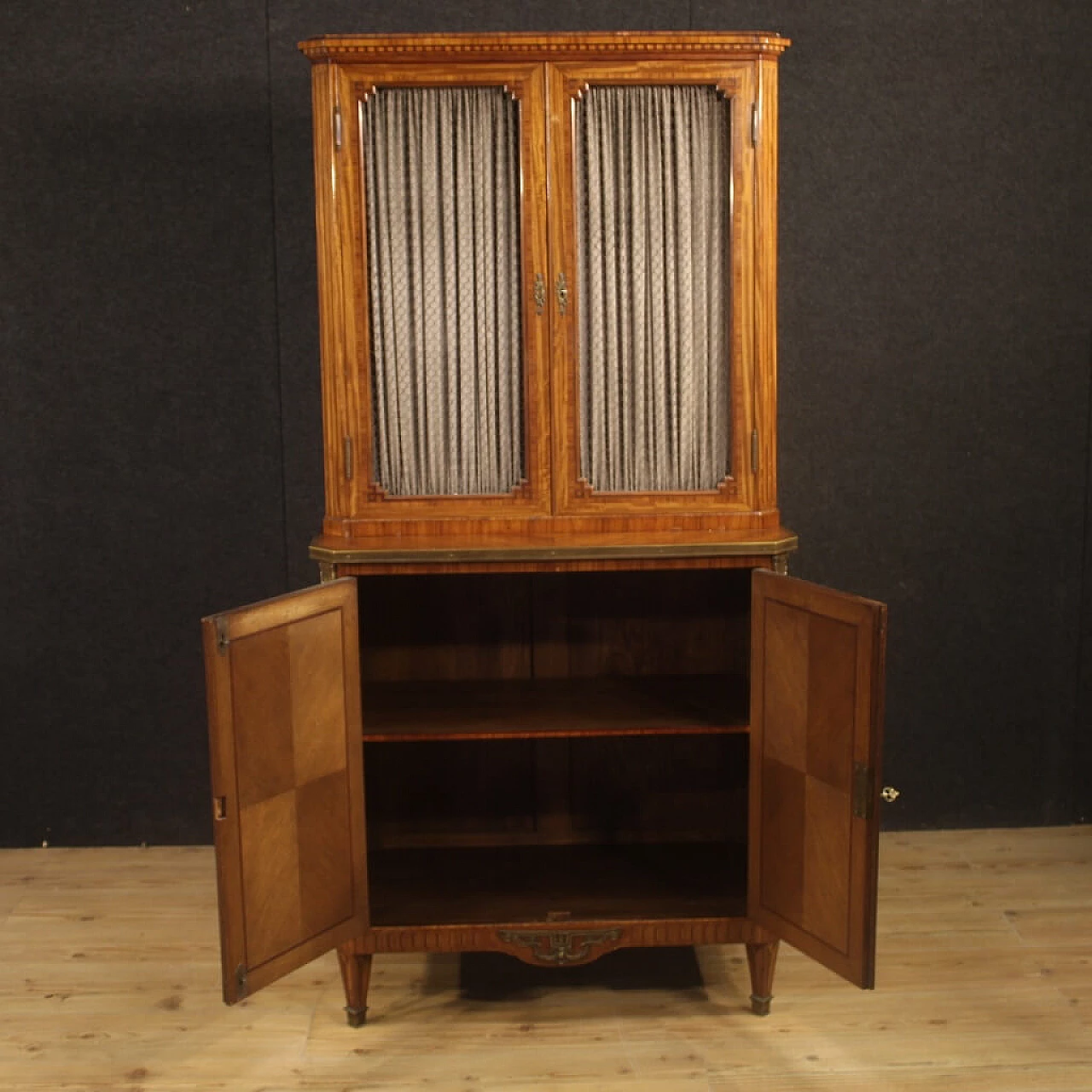 Inlaid wood double-bodied bookcase, early 20th century 1071255