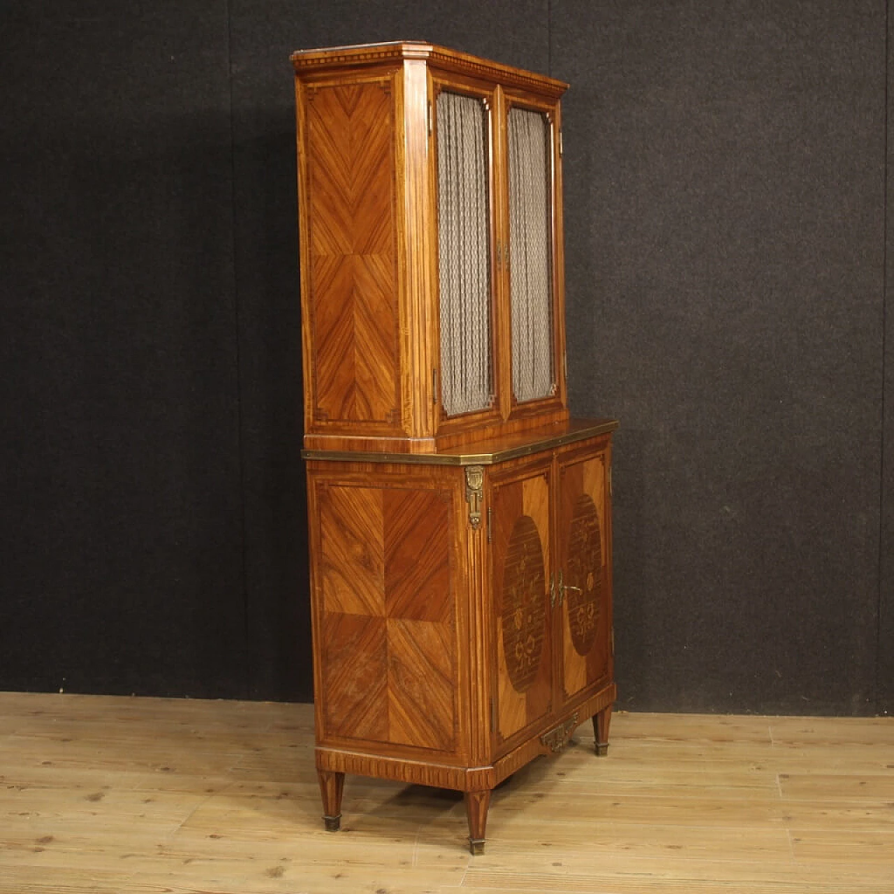 Inlaid wood double-bodied bookcase, early 20th century 1071256