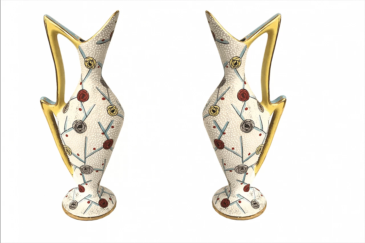 Ceramic jugs by Serafino Volpi for Deruta, 1940s 1
