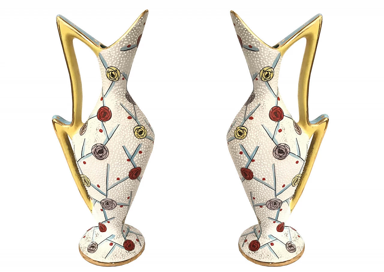 Ceramic jugs by Serafino Volpi for Deruta, 1940s 5