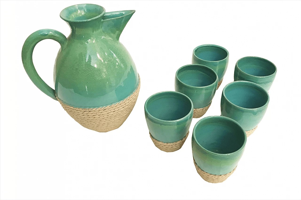 Set with jug and glasses by Ugo Zaccagnini, '30s 6