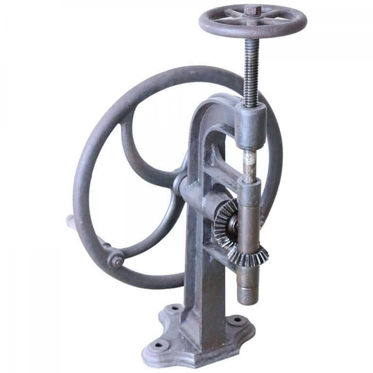 Raro grande trapano industriale in ferro inizi del Novecento articolo da museo 1071532