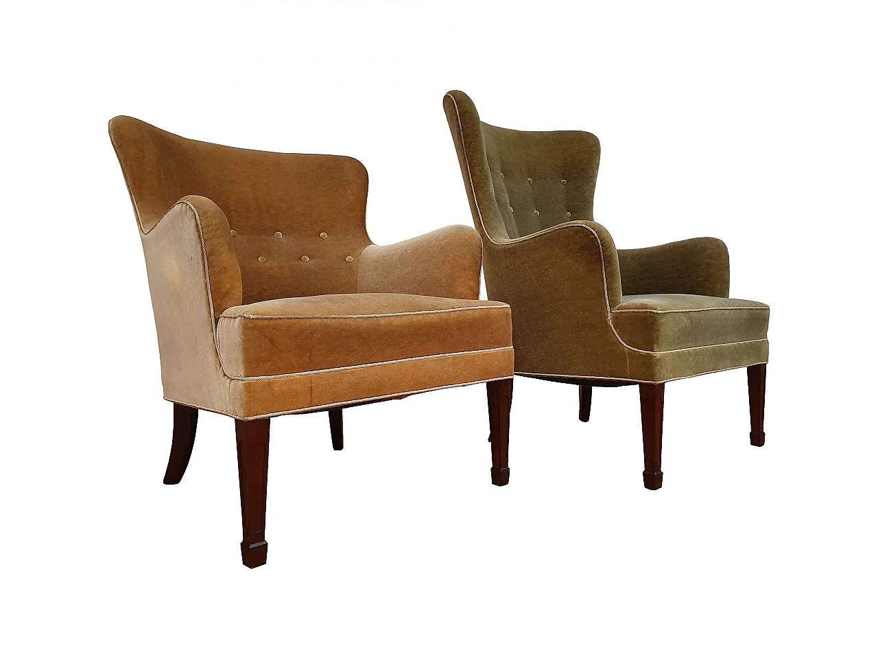 Pair of armchairs by Georg Kofoed, Danish design, pair of armchairs, 50s 1071555