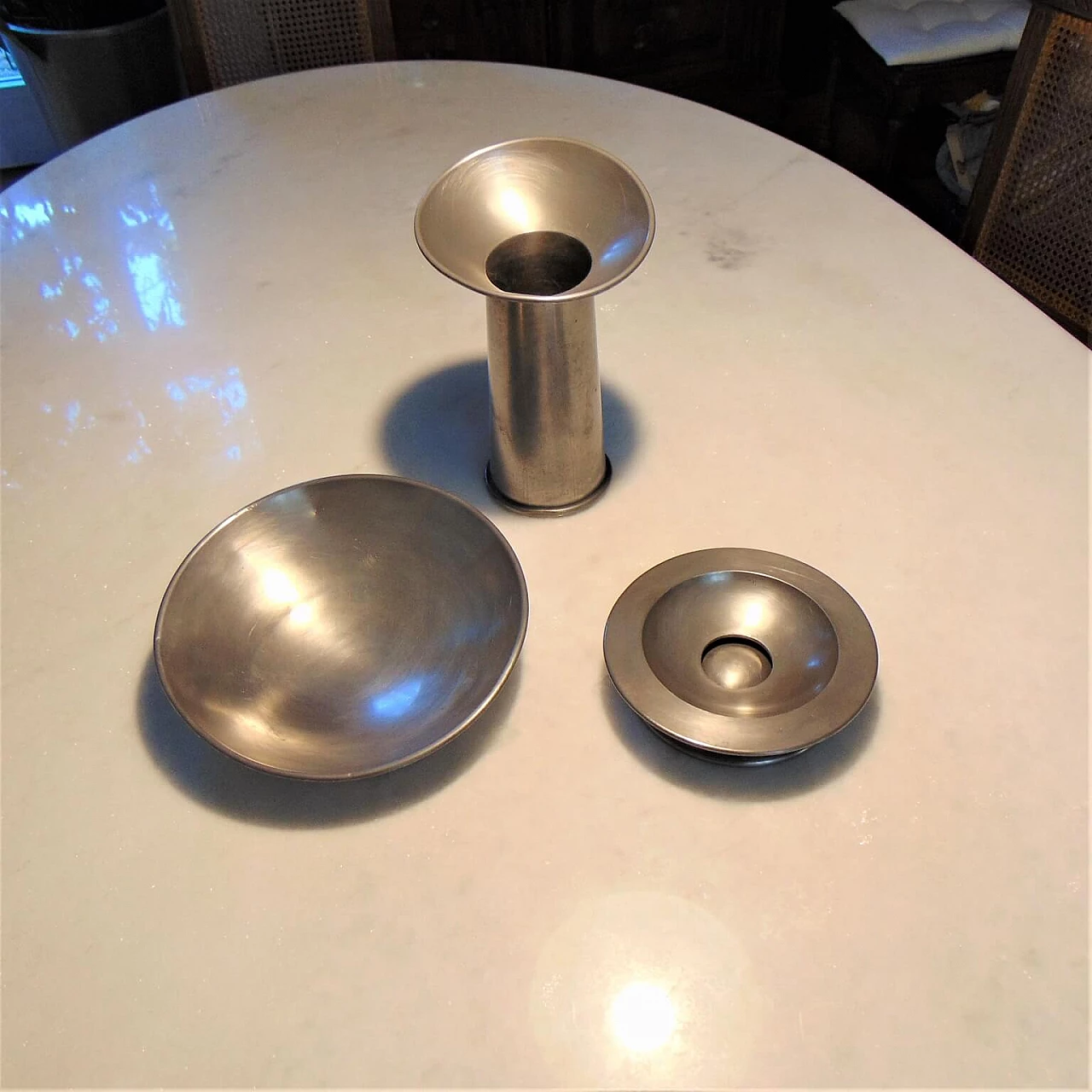 Set of table accessories in pewter 95% by Gjlla Giani for Sormani, 1972 1071627