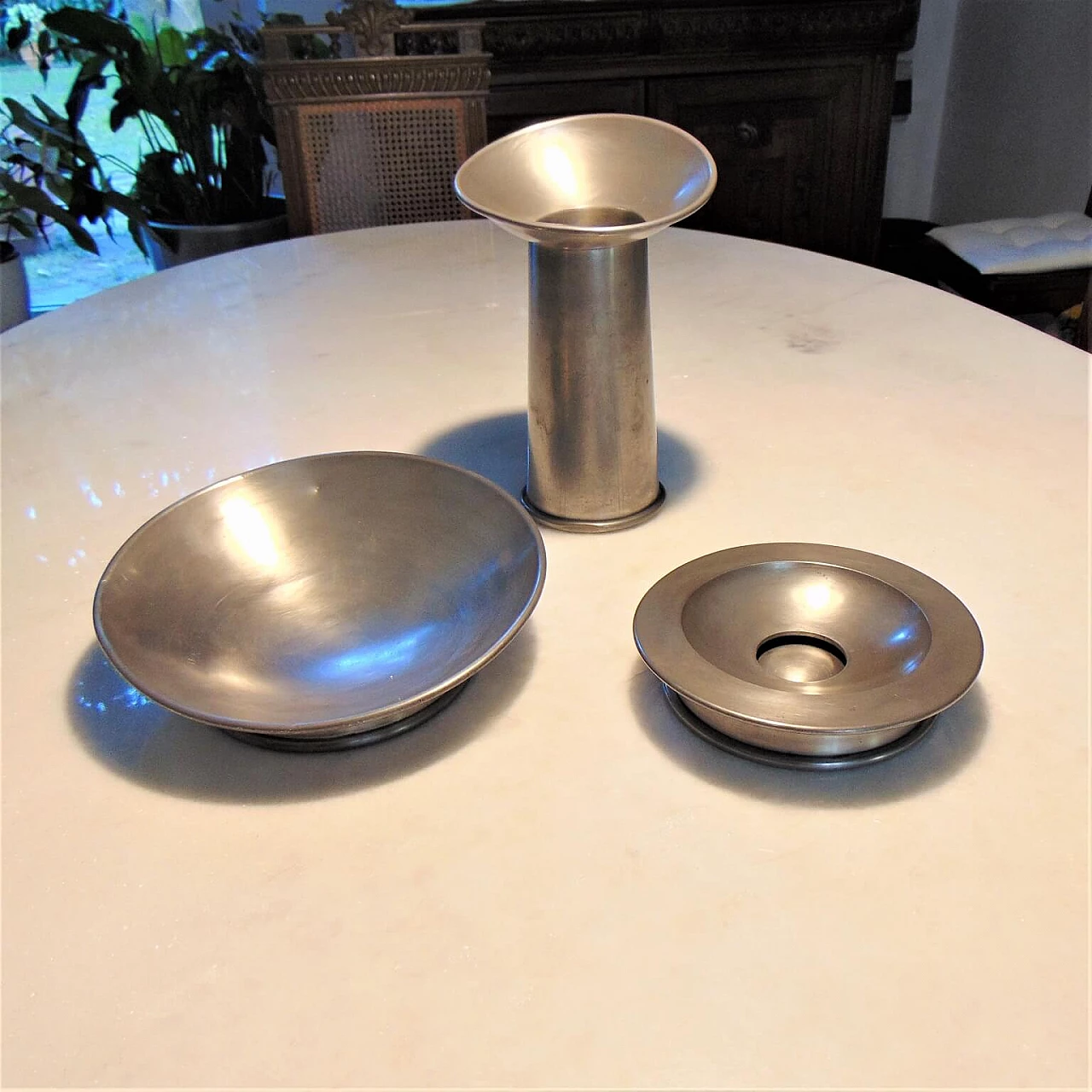 Set of table accessories in pewter 95% by Gjlla Giani for Sormani, 1972 1071628