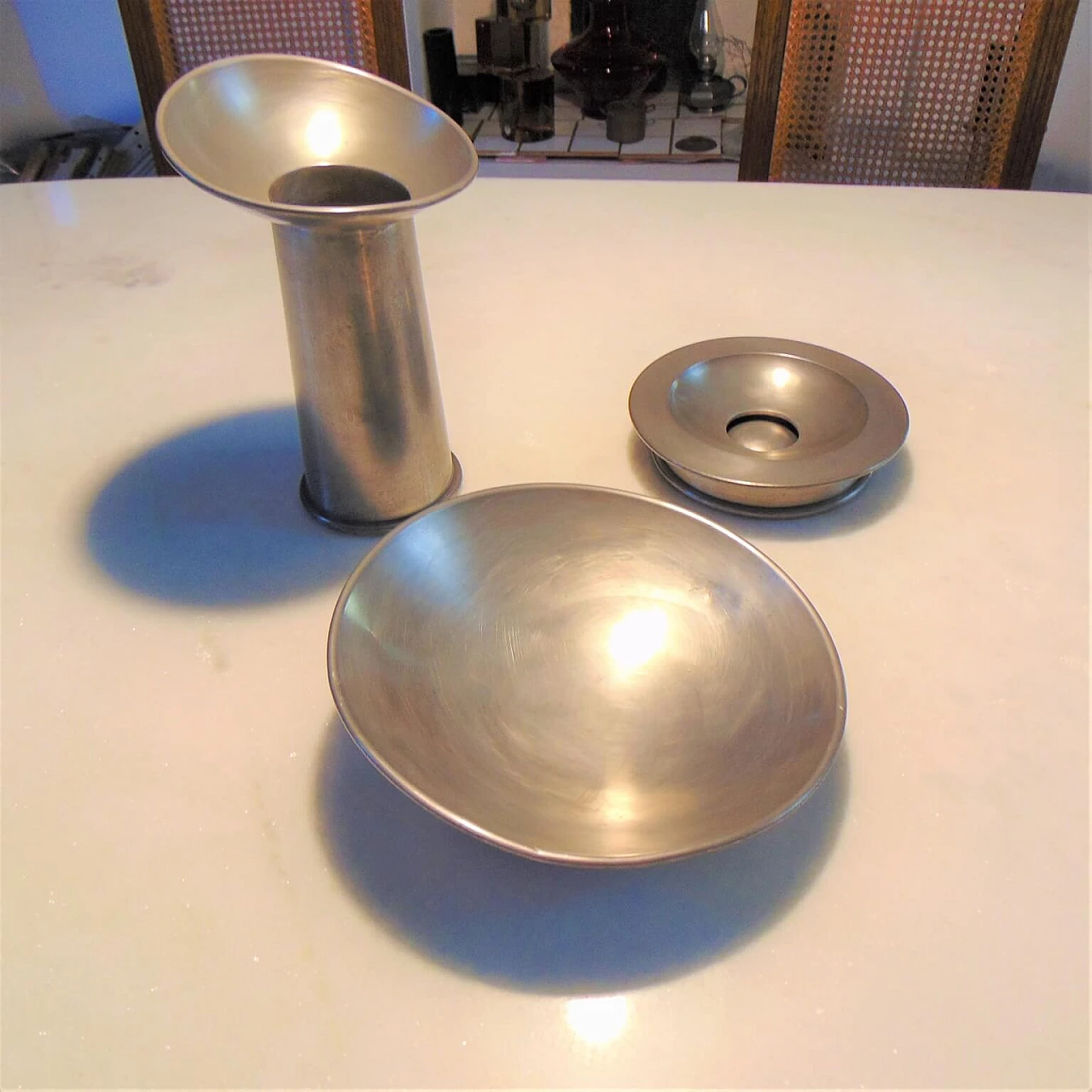 Set of table accessories in pewter 95% by Gjlla Giani for Sormani, 1972 1071629