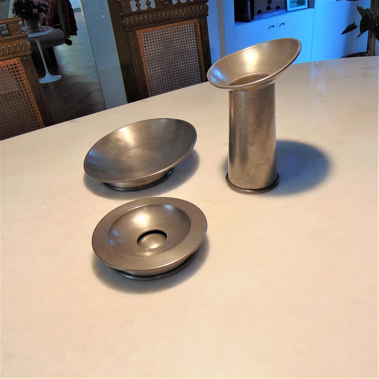 Set of table accessories in pewter 95% by Gjlla Giani for Sormani, 1972 1071632