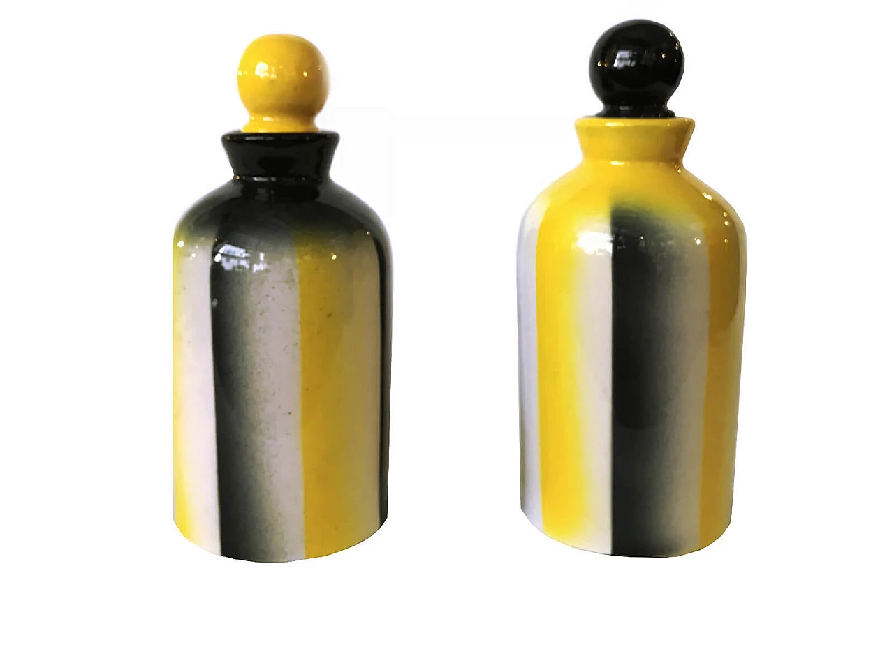 Pair of ceramic bottles Rometti Italy, 30s 1