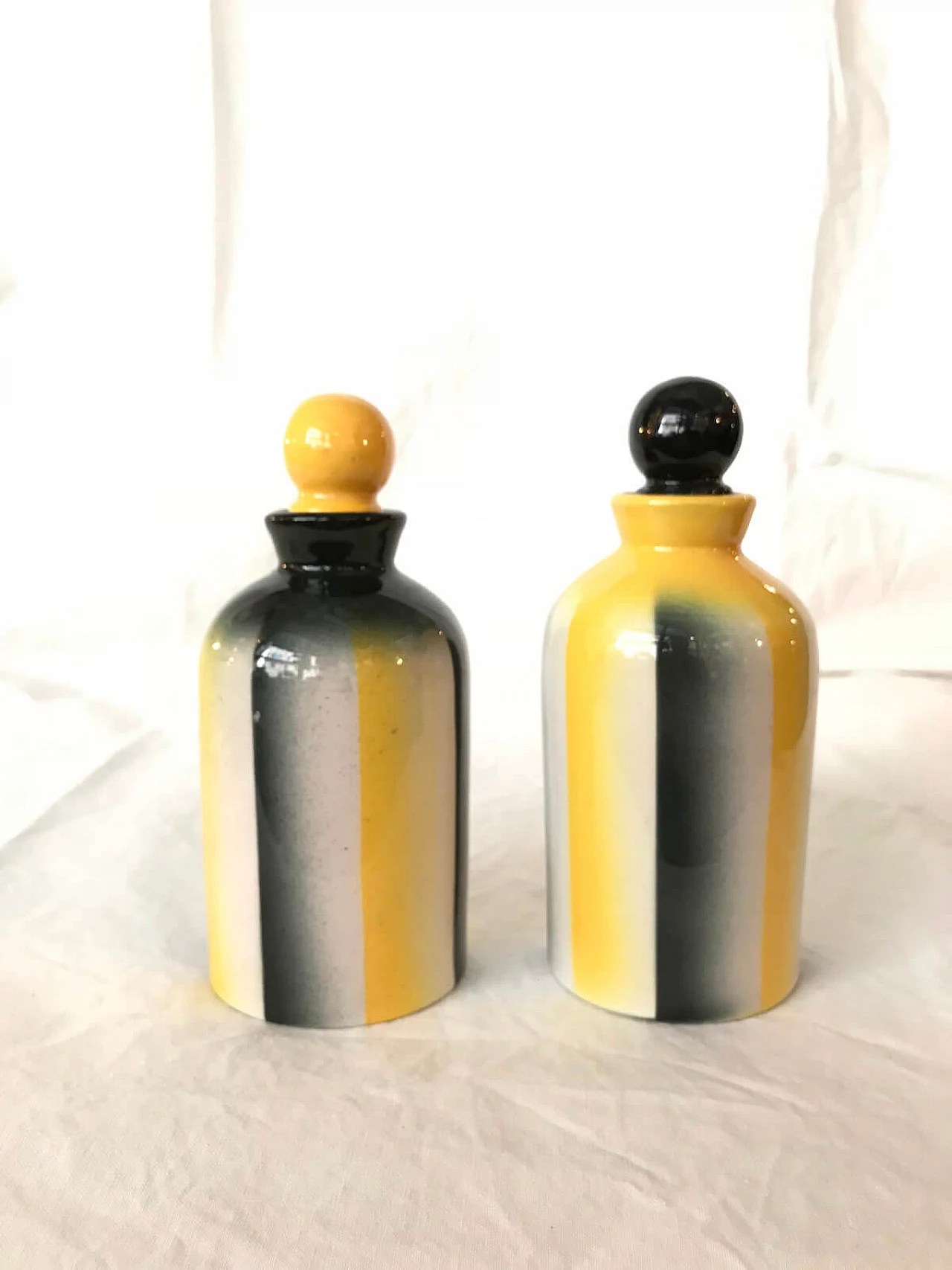 Pair of ceramic bottles Rometti Italy, 30s 2