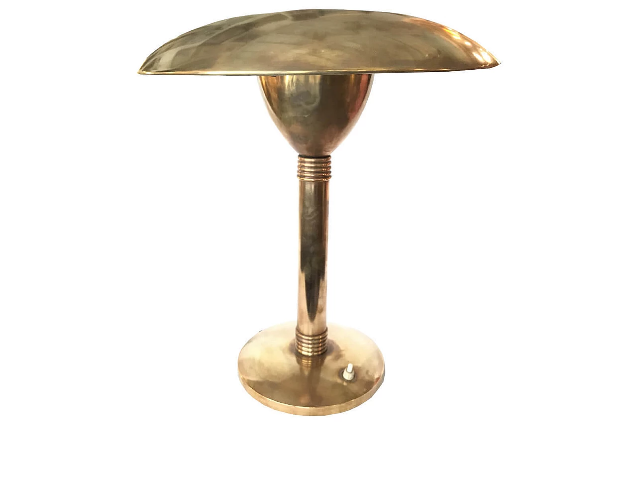 Lampada da scrivania italiana Dèco in ottone dorato anni '30 1040785