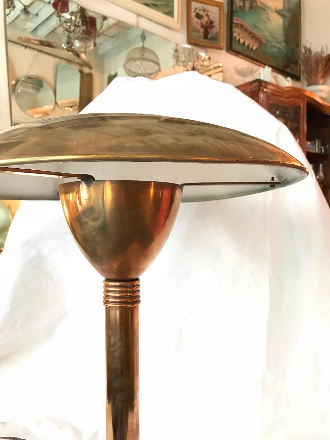 Dèco Italian desk lamp in gilded brass from the 30s 1040786